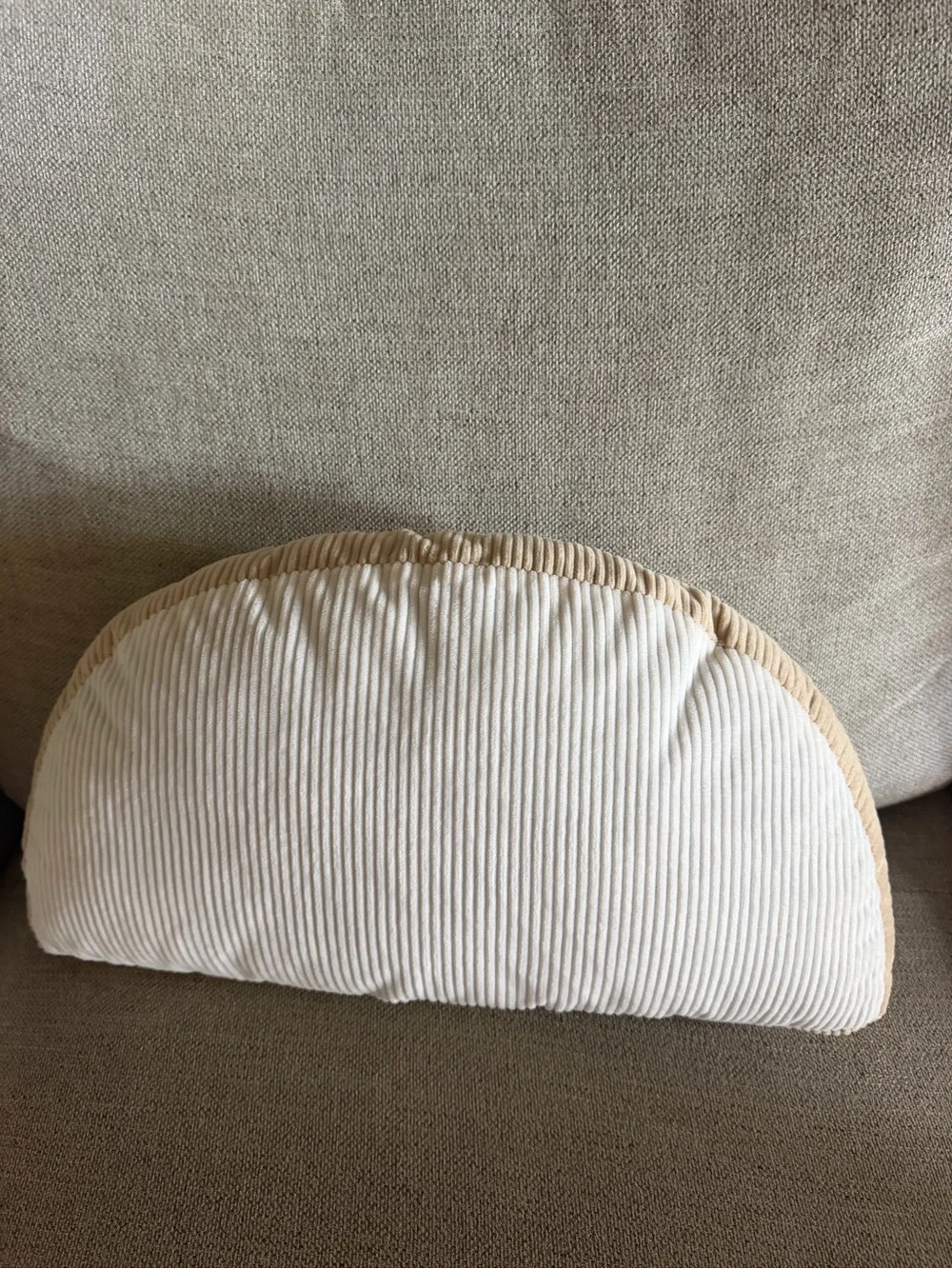 Room Essentials Cream Corduroy Half-Moon Accent Pillow
